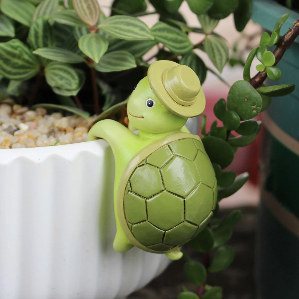 

Climbing Turtle Flower Pot Resin Hanging Statue Cute Animal Decor for Indoor Outdoor balconies patios lawns Small Plants