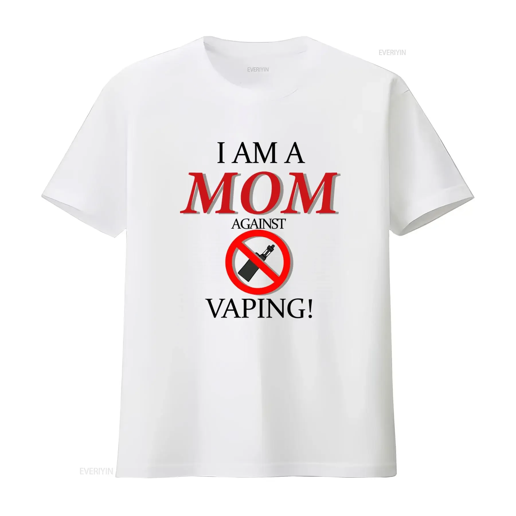T-Shirt „I Am a Mom Against Vaping“ im Vintage-Stil, gewaschen, vielseitig, lässig, für Herren, dehnbar, bequem, atmungsaktiv, stilvoll, grafisch, weich
