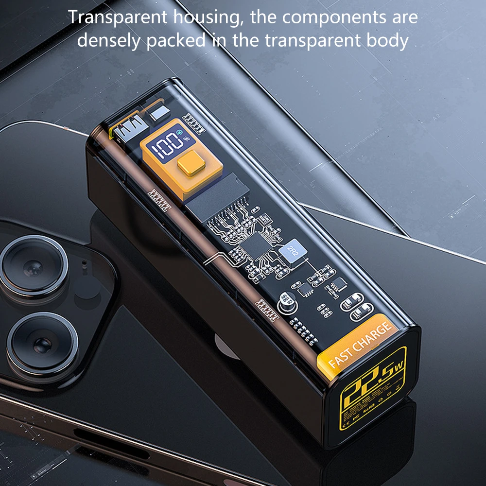 18650/21700 Battery Charger Case DIY Set PD22.5W Power Bank Shell Fast Charging Power Supply Battery Storage Boxes Type-C