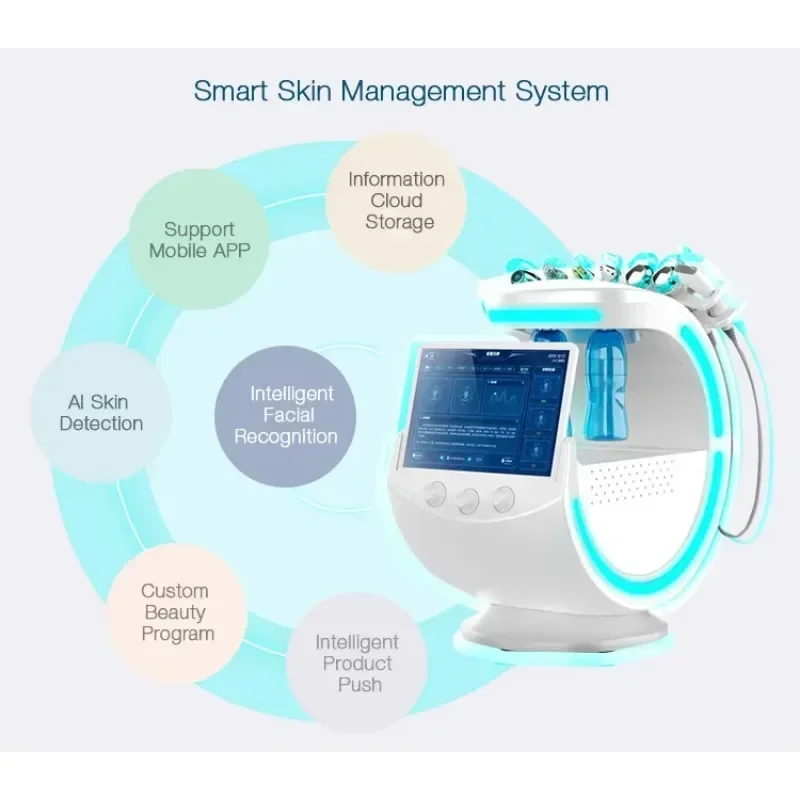 7 in1 Smart Ice Blue Skin Analysis Microdermabrasion Skin Management Aqua Facial Hydrodermabrasion Machine Factory customization