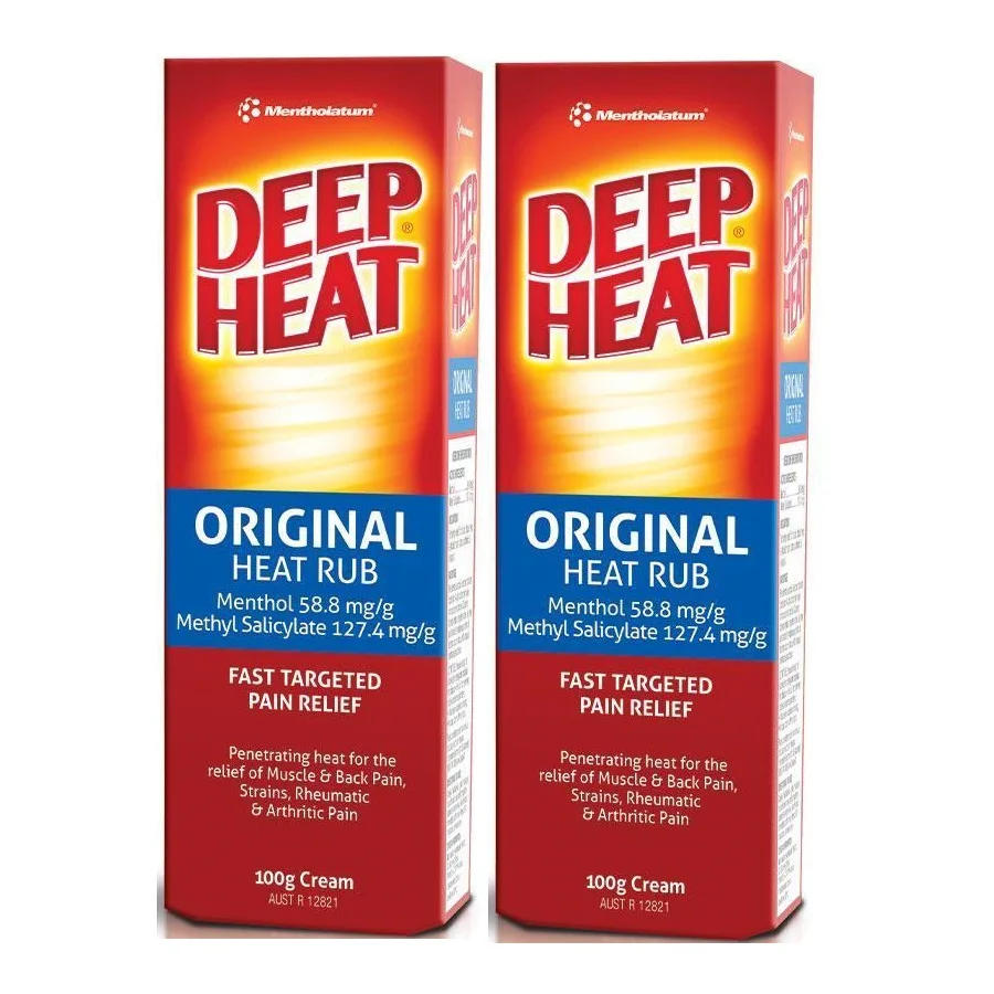 Genuine Australia Deep Heat Original Rub Muscle Back Pain Strains Rheumatic Arthritic Pain Relief Cream Massage Gel