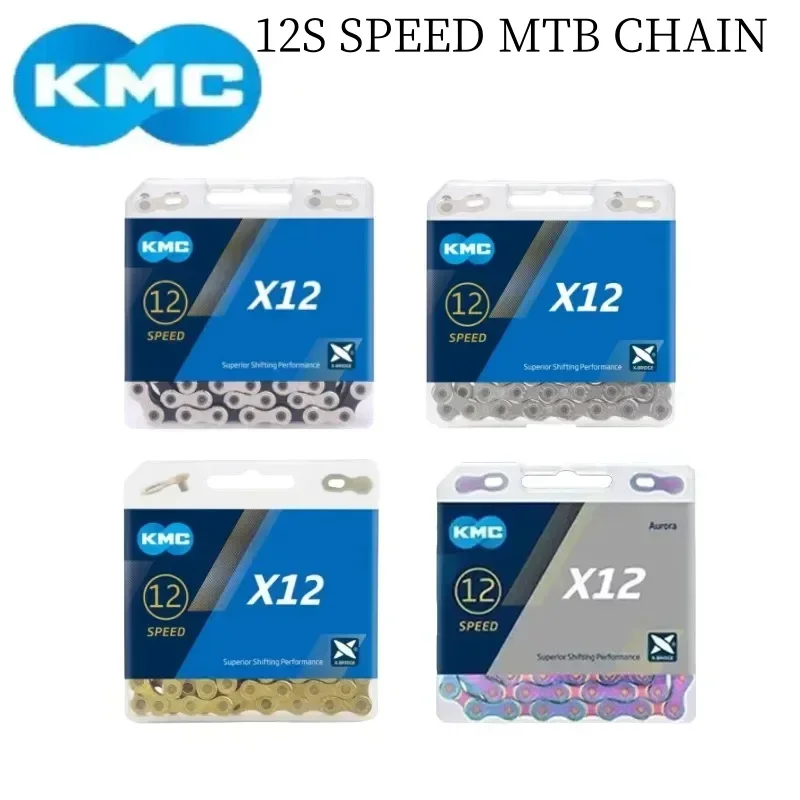 KMC X12 Road MTB Bike Chain Silver Black Gold Original Bicycle Chain 126 Links 12v Chains with Magic Button for SRAM SHIMANO