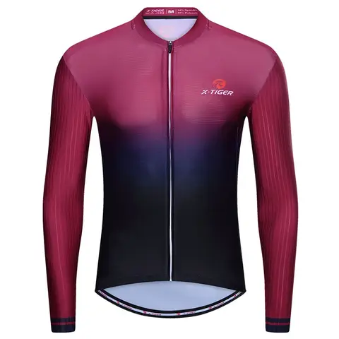 X-Tiger Cycling Jerseys Top Quality Men Fall UV Protection Cycling Jersey Long Sleeves Slim Fit Comfortable Bicycle Clothing