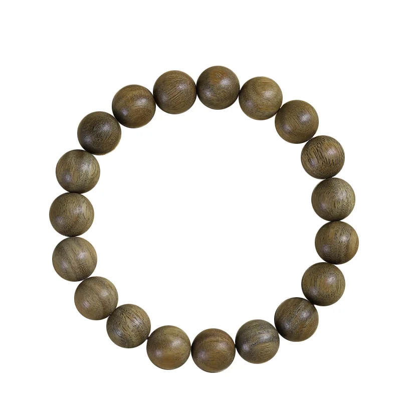 

Green Sandalwood Barrel Bead Bracelet: Buddhist Prayer Beads Jewelry Gift for Men, Women & Couples