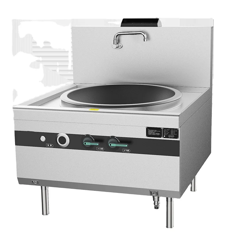 Large Single Pan Gas Frying Pan Commercial Kitchen Restaurant Accessories Chinese Natural Gas Stove Compatible