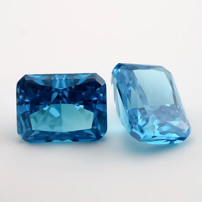 2 Stück 4x6mm~8x10mm achteckige, strahlende, Crushed-Ice-Schliff-Zirkonia-Steine 5A, lose synthetische CZ-Edelsteine für die Schmuckherstellung – Detail 35