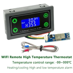 Termopara typu K, regulator wysokiej temperatury-99 ~ 999 ℃ pilot WIFI wysoka temperatura cyfrowy inteligentny termostat wysoki niski Alarm