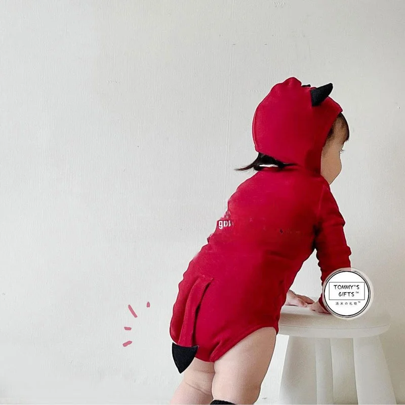 زي تنكري للأطفال لعيد الهالوين، بدلة شيطان للأولاد والبنات، زي أداء للأطفال، زي مسرحي تقليدي من القطن للأولاد الصغار