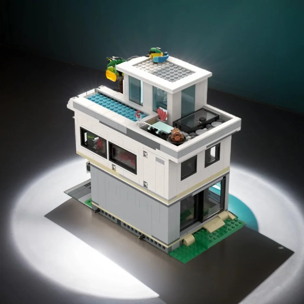 962pcs MOC Modern House - Half Base Modular Buildings Model Building Blocks Display Assemble Craft Brick DIY Education Creative