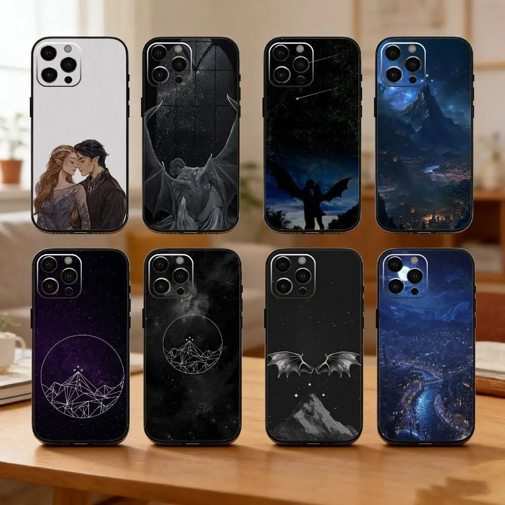 

Acotar A Court of Mist and Fury Phone Case For iPhone17,16,15,14,13,12 Plus,Max Soft Silicone Black Cover