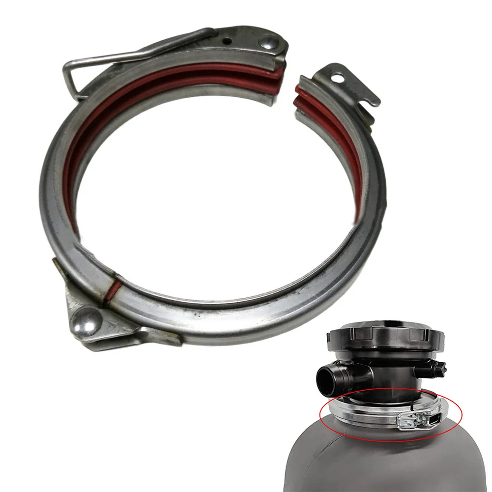 Anillo de sujeción de acero inoxidable de 178 × 25 mm para filtros de arena, diseño de liberación rápida, anillo de sujeción para piscina, pieza de repuesto