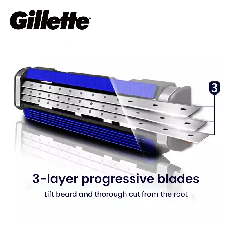 Gillette Vector 3 Premium Men Razor Ultra Thin Sharp Coating 3-layer Blades Quickly Replace Razor Head 1 handle 9 Razor Heads