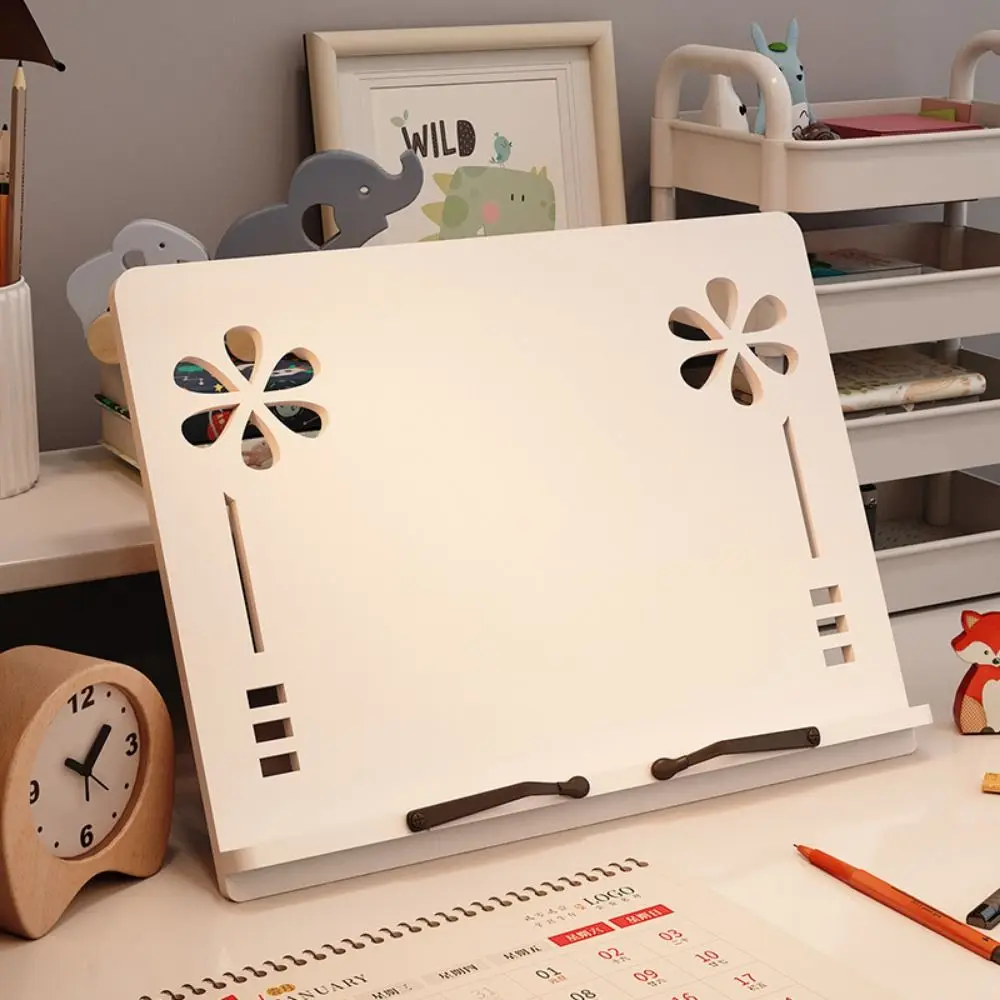 

Stable Adjustable Wood Reading Stand Foldable Multi-Position Book Holder Tray Non-slip Portable Desktop Book Riser Computer