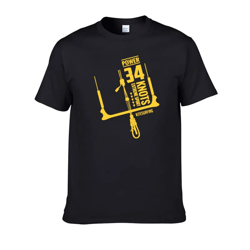 Power 34 Knots Kitesurfing Men T Shirt Summer Fashion New Tshirt Popular Harajuku T-Shirt Cotton Short Sleeve Funny T-Shirts