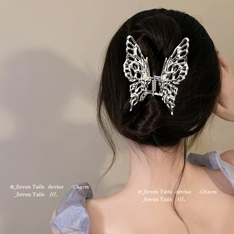 Butterfly Hairpin Metal Shark Clip For Women New Hair Accessories Versatile Crab Hair Clip Realistic Hair Clips For Hair