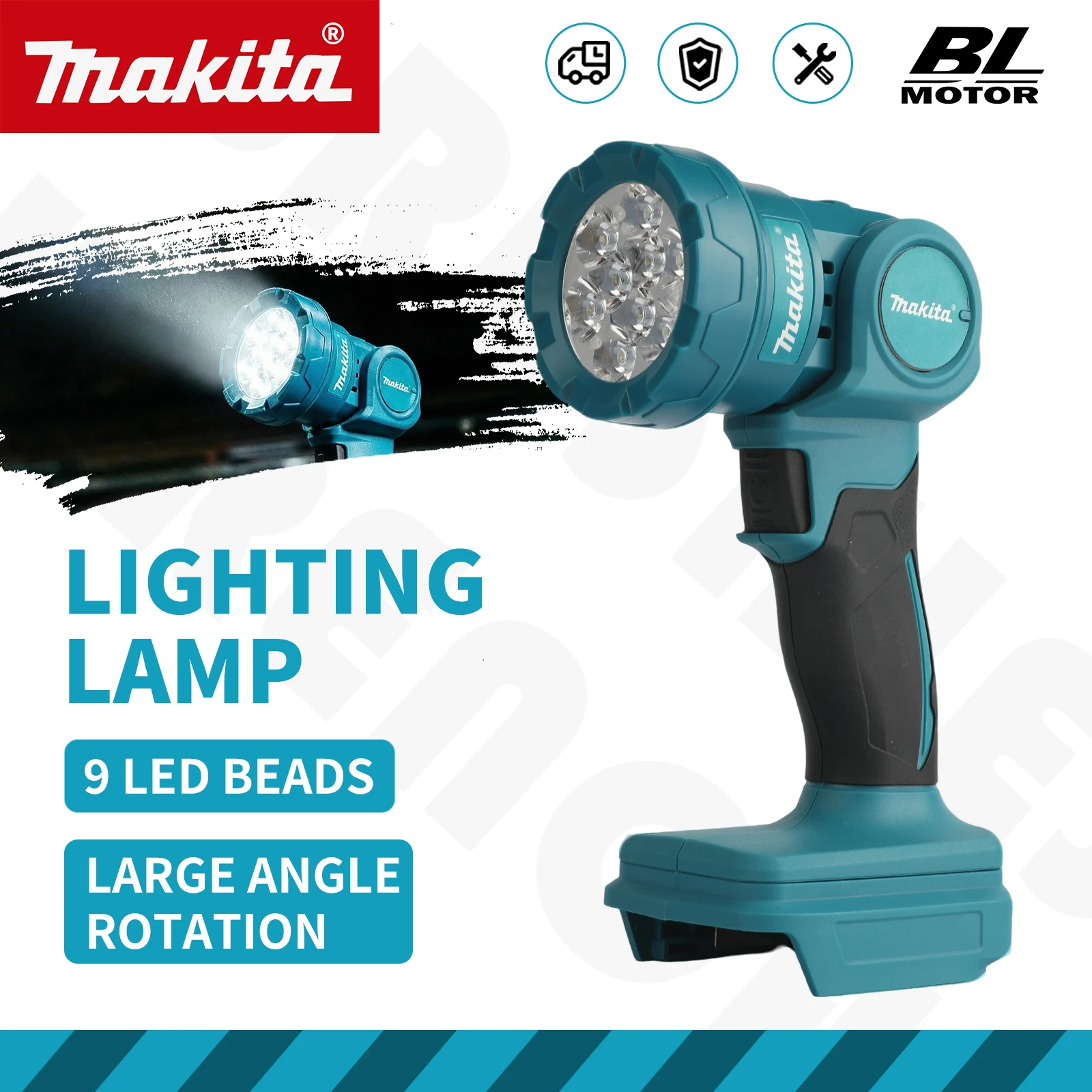 Makita Cordless LED Work Light Foldable Spotlight Portable Flashlight Outdoor Camping Jobsite Inspection Emergency Lamp,ML815
