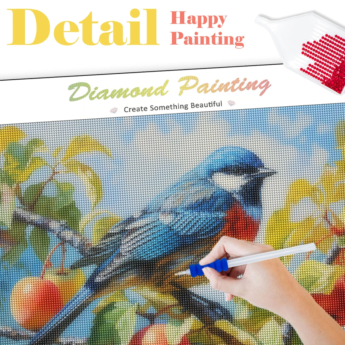 RUOPOTY 5D Diy Diamond Painting Bird Full Square/Round Drill Rhinestones Mosaic Embroidery Tree Handmade Products Home Decor Gif