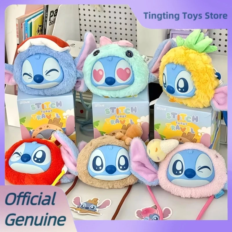 

Genuine Stitch Funny Travel Series Crossbody Bag Mystery Box Cute Stitch Vinyl Face Pendant Doll Blind Box Birthday Gift