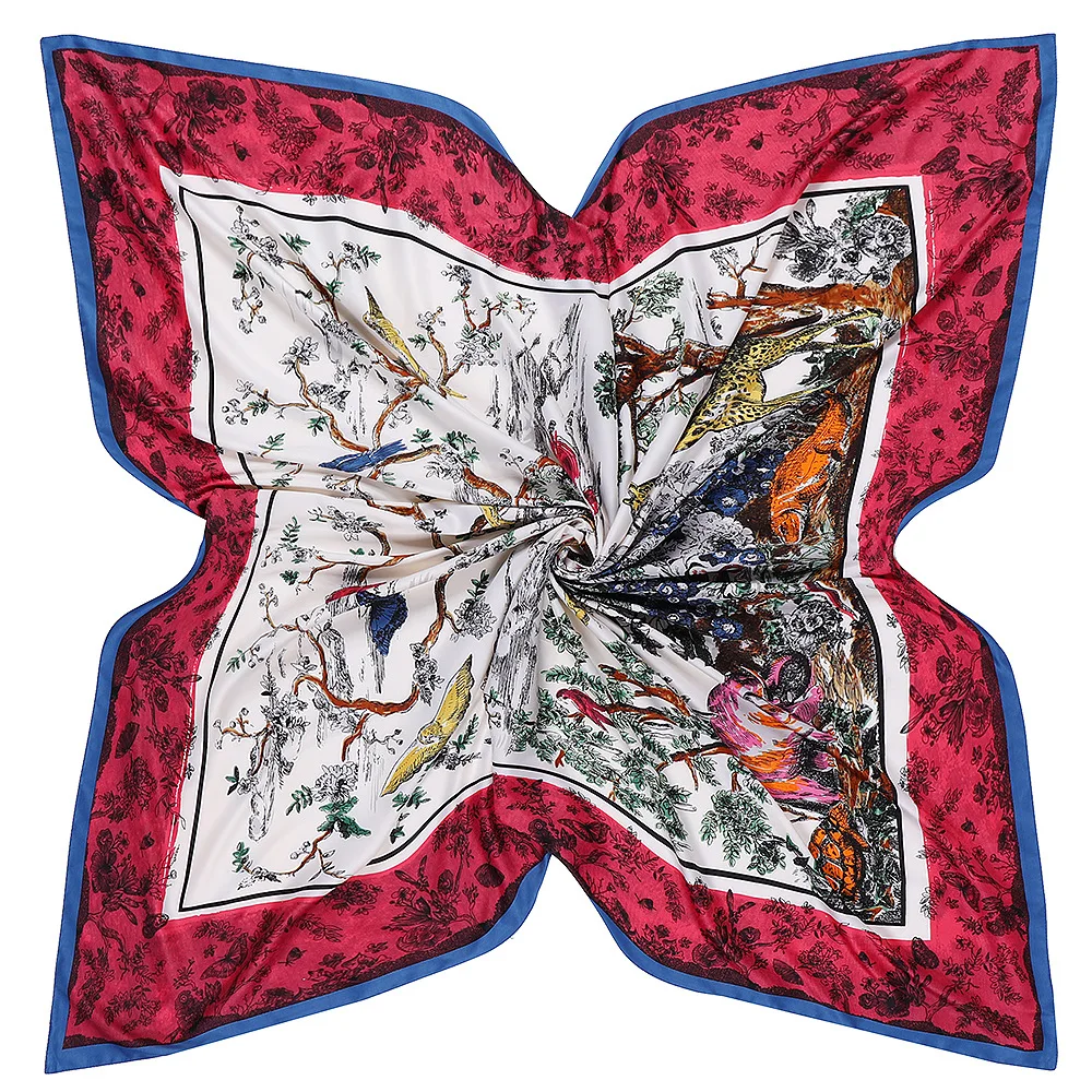 

Elegant 130cm Forest Birds Tree Scarf for Women Four Seasons French Style Gift Warmth Sun Protection Travel Fashion Accessory