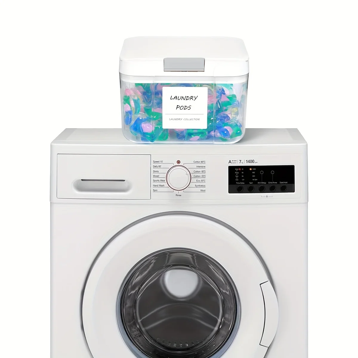 Laundry Pod Holder With Lid Container Sealed And Automatic Pop-Up Large Capacity Holds Pods Organizer Box