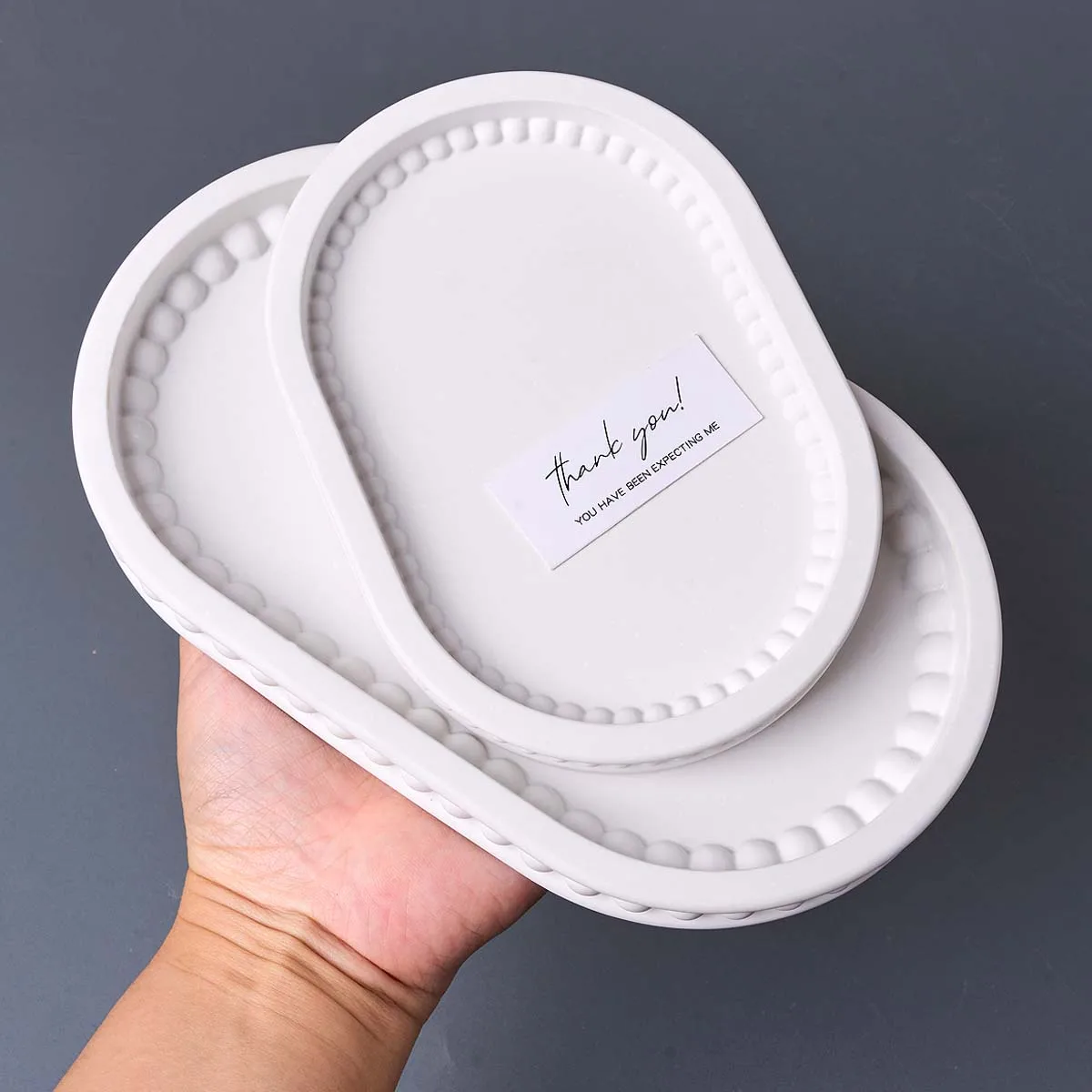 Bandeja de armazenamento de contas de bolha, molde de silicone, faça você mesmo, oval, placa de exibição de joias, gesso, resina, moldes de fundição artesanal, decoração de casa