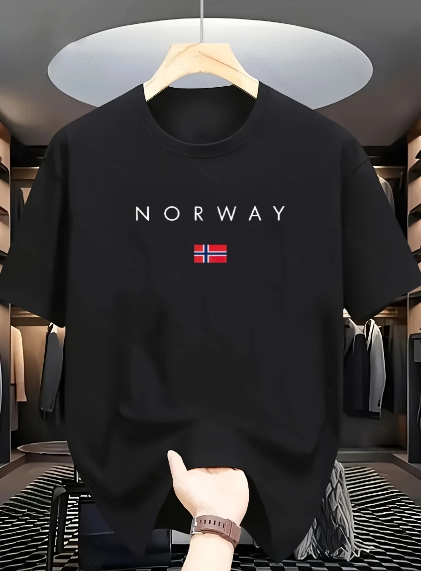 Clean Norway National Flag Streetwear Graphic T-Shirt