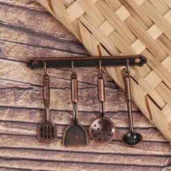 Kettle Mini Kitchen Utensils Sets Cookware 1:12 Scale Mini Kitchen Cooking Kit Alloy Doll Kitchen Set Kids Playing House Toys