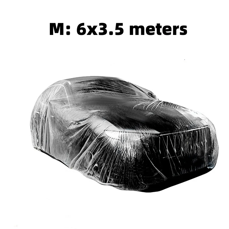 غطاء سيارة عالمي يمكن التخلص منه مقاس M/L/XL غطاء خارجي مقاوم للماء مع غطاء غبار مرن