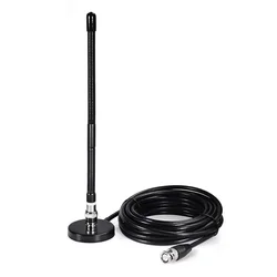 Spring Mobile Antenna 27MHz CB Band Soft Flexible with Magnetic Base BNC Connector for ICOM V8 V80E HAM Radio Aerials
