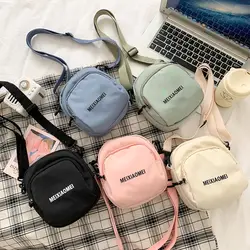 Fashion Casual Zipper Phone Pouch Solid Color Canvas Mini Handbag Shoulder Bag Crossbody Bag Travel Messenger Bag For Women Men