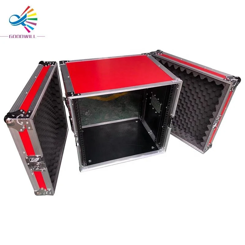 10U Amplifier Rack Case DJ Drawer Road Box with Wheels Professional Audio Equipment Storage Trunk for Stage Performance Pro