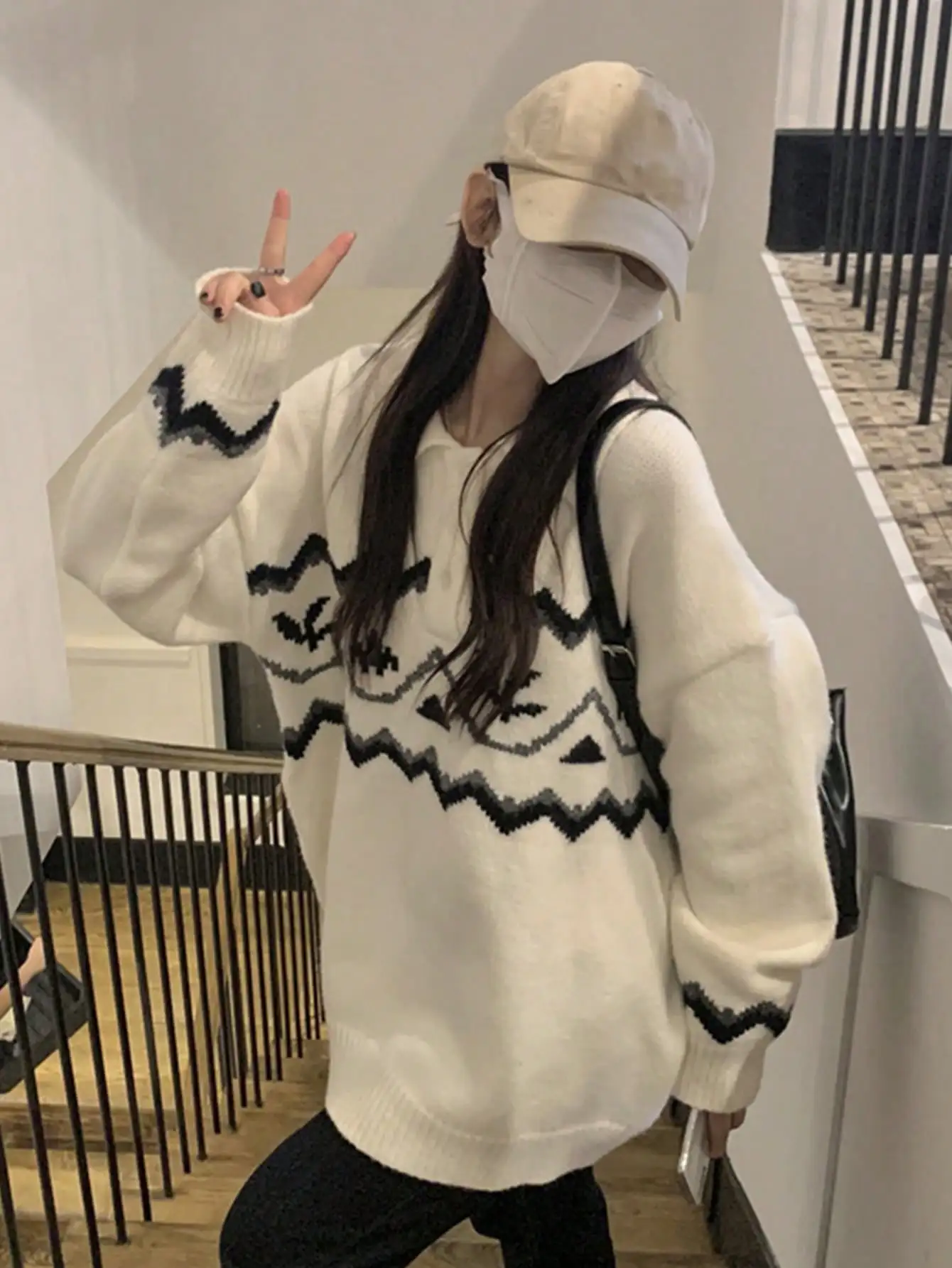 Korean Chic Autumn and Winter Preppy Style Age-Reducing Polo Collar Sweater for Women, High-Bottom Knitted Bottoming Sweater, Single Wear Layering