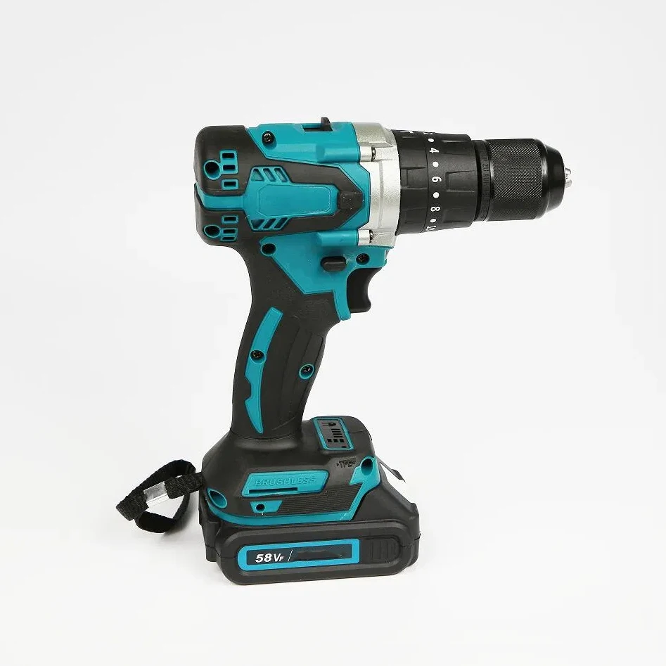 Classic Blue 21V Max Electric Drill Industrial-Grade Brushless Double Speed 13mm Ratchet Metal Chuck Reliable Performance OEM