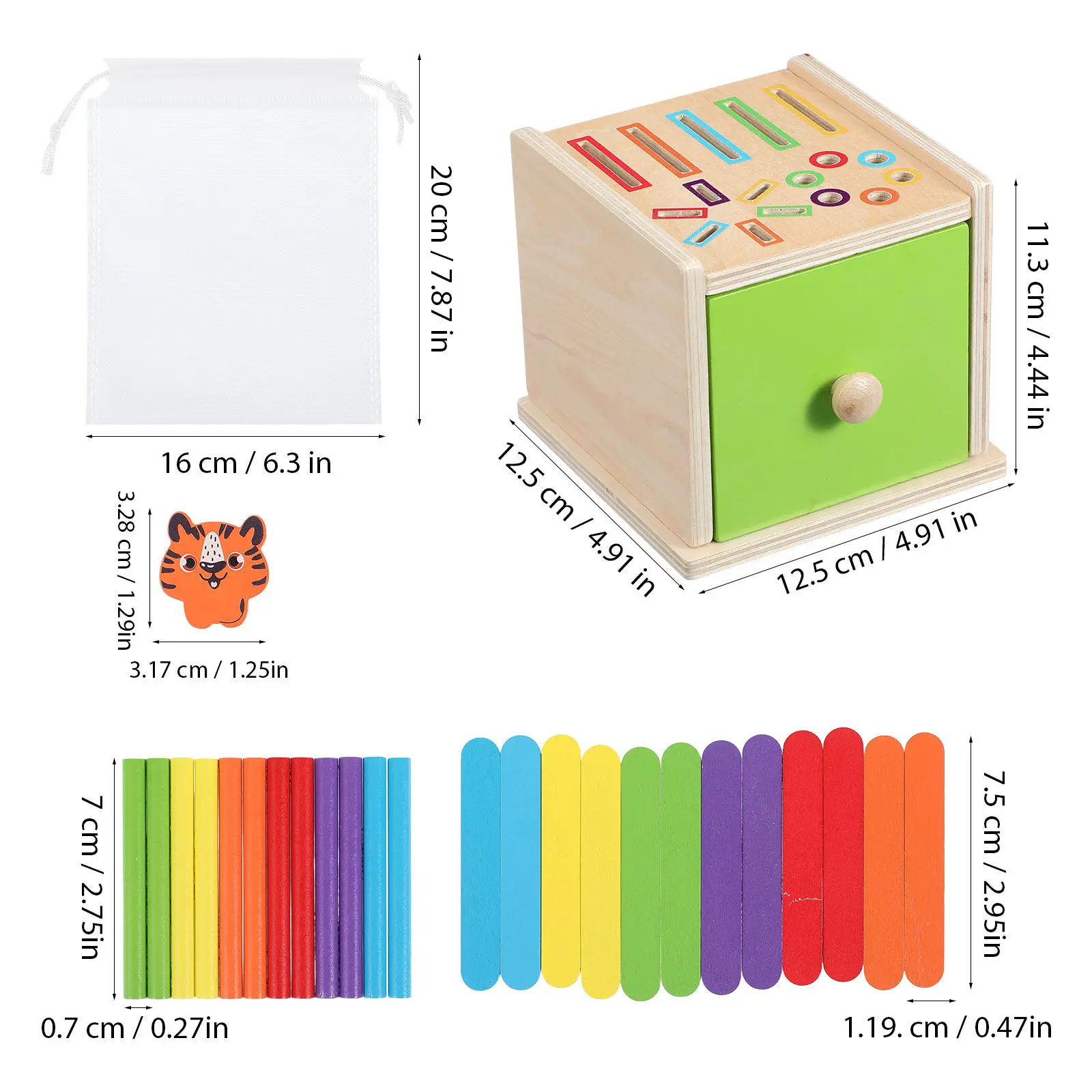 1 Set Holz-Montessori-Formensortierer Farbzuordnung für Kleinkinder Frühes Lernen Pädagogisches Sortierspiel Kognitives Spiel