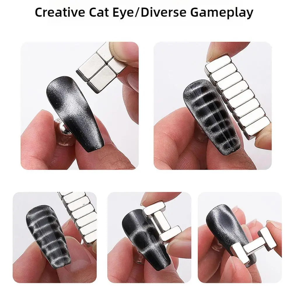 Multifunctionele magneet Nail Art Cat Eye Krokodilpatroon Golf Geometrische nagel UV Magnetische aantrekkingskracht Magneten Manicure DIY Tool