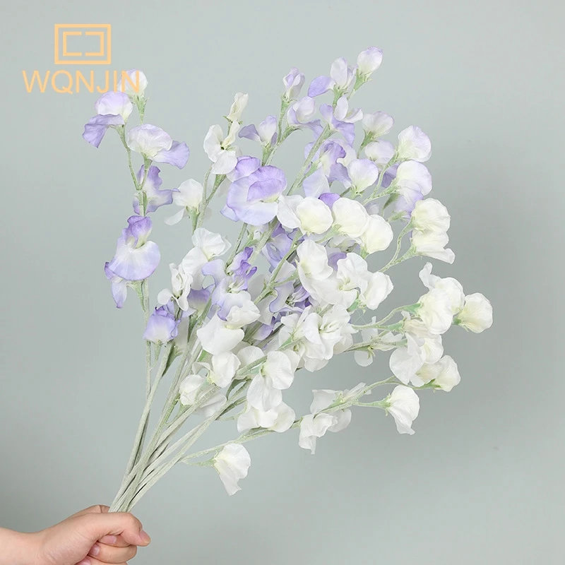 Simulation Flocking Pea Flower Bouquet Home Living Room Table Decoration Flower Wedding Arrangement Artificial Flower Fake Plant