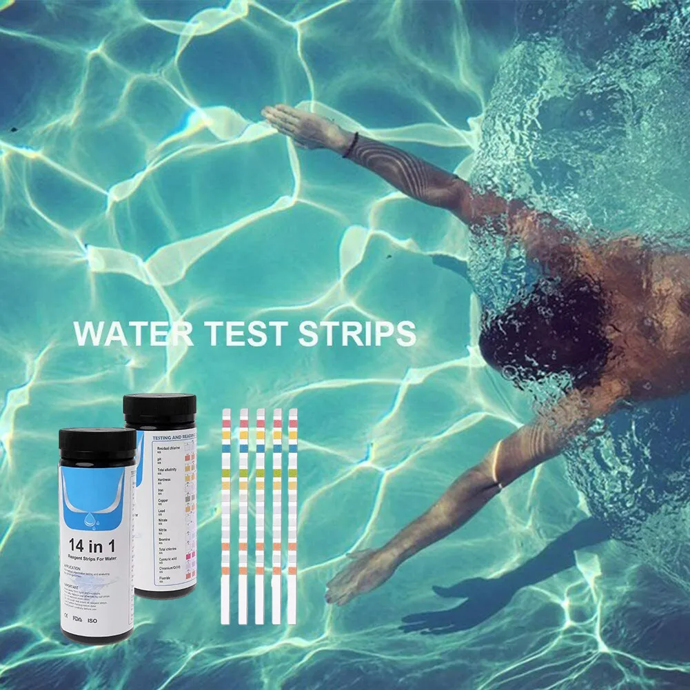Hot New Practical Water Test Strip Quality Test Nitrate Nitrite PH Pool Water 1 Package 14-In-1 50pcs Aquarium