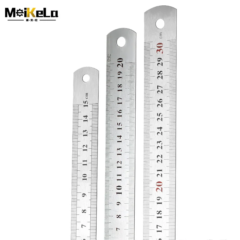 Stainless Steel Metal Straight Ruler Precision Measuring Tool 10/15/20/30/50/60CM 1PC