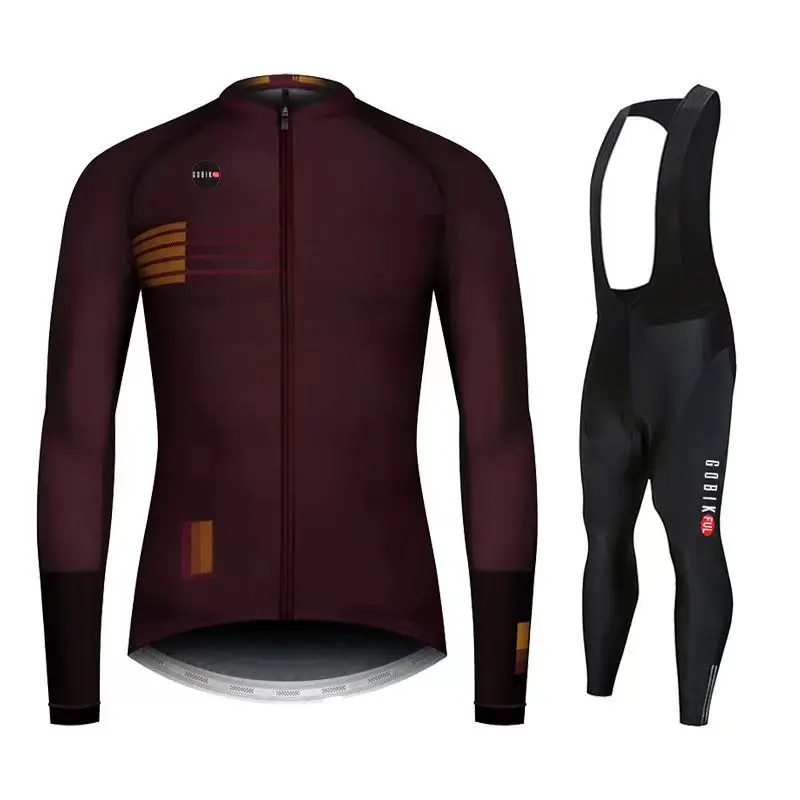 Gobikful-Breathable Long Sleeve Cycling Set for Men, Mountain Bike Clothing, Bicycle Jerseys, Autumn Clothes