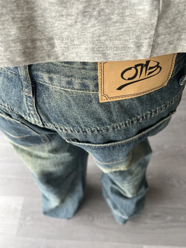 

Летние тонкие американские ретро темно-синие джинсы свободные прямые брюки длиной до пола мужские модные хлопковые полиэстеровые джинсы