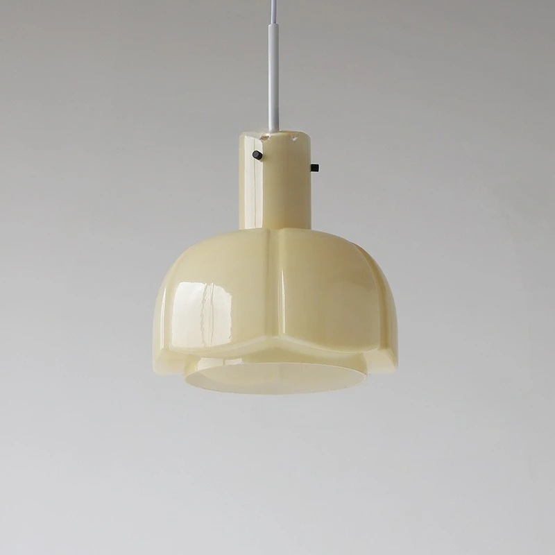 Middle Ages Glass Luster Flower Bud Pendant Lamp Atmoshere Study Cafe Restaurant Indoor Retro Singe Head Small LED Hanging Light