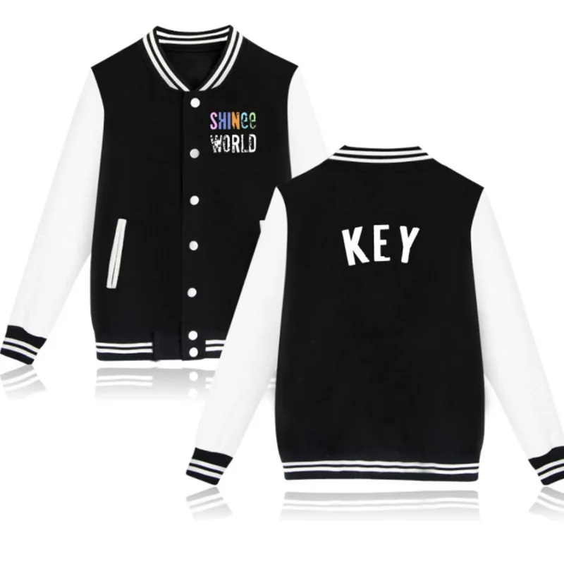 

KPOP SHINEE World Tour Бейсбольная куртка для женщин и мужчин Куртка-бомбер Верхняя одежда Taemin Jonghyun Key Minho Onew Бейсбольная форма колледжа