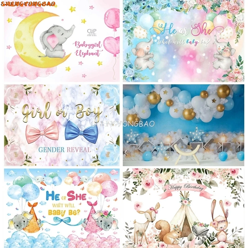 

SHENGYONGBAO Children's Newborn 1st Birthday Party Background Elephant background Photo Studio Photography Props MM-01