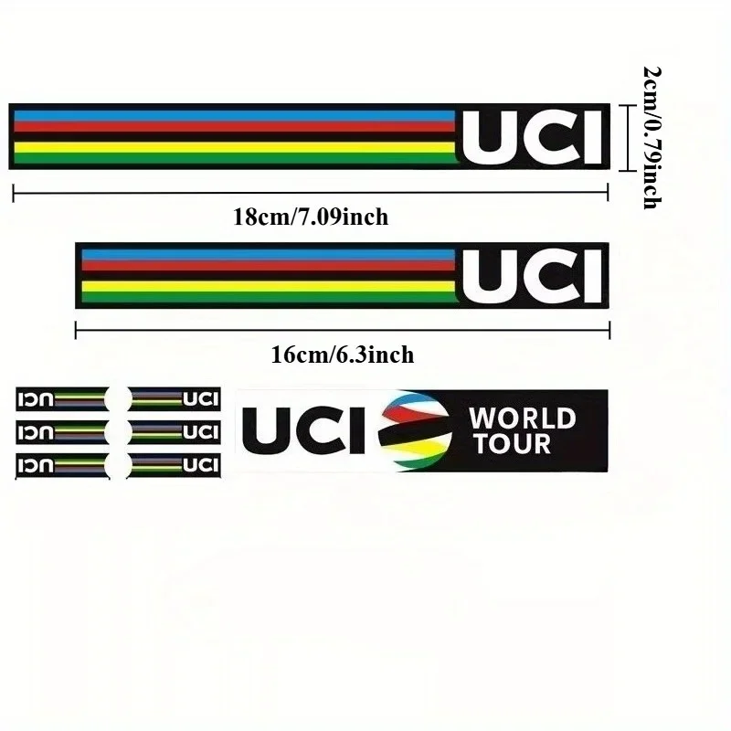 9 Sticker Set Champion Rainbow Striped Bike Road Bike Field Car Helmet Sticker Tour de France Rainbow Valve Sticker