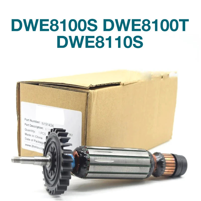 

AC220-240V Armature Rotor for Dewalt DWE8100S DWE8100T DWE8110S Power Tools Angle Grinder Anchor Replacement Accessories N191434