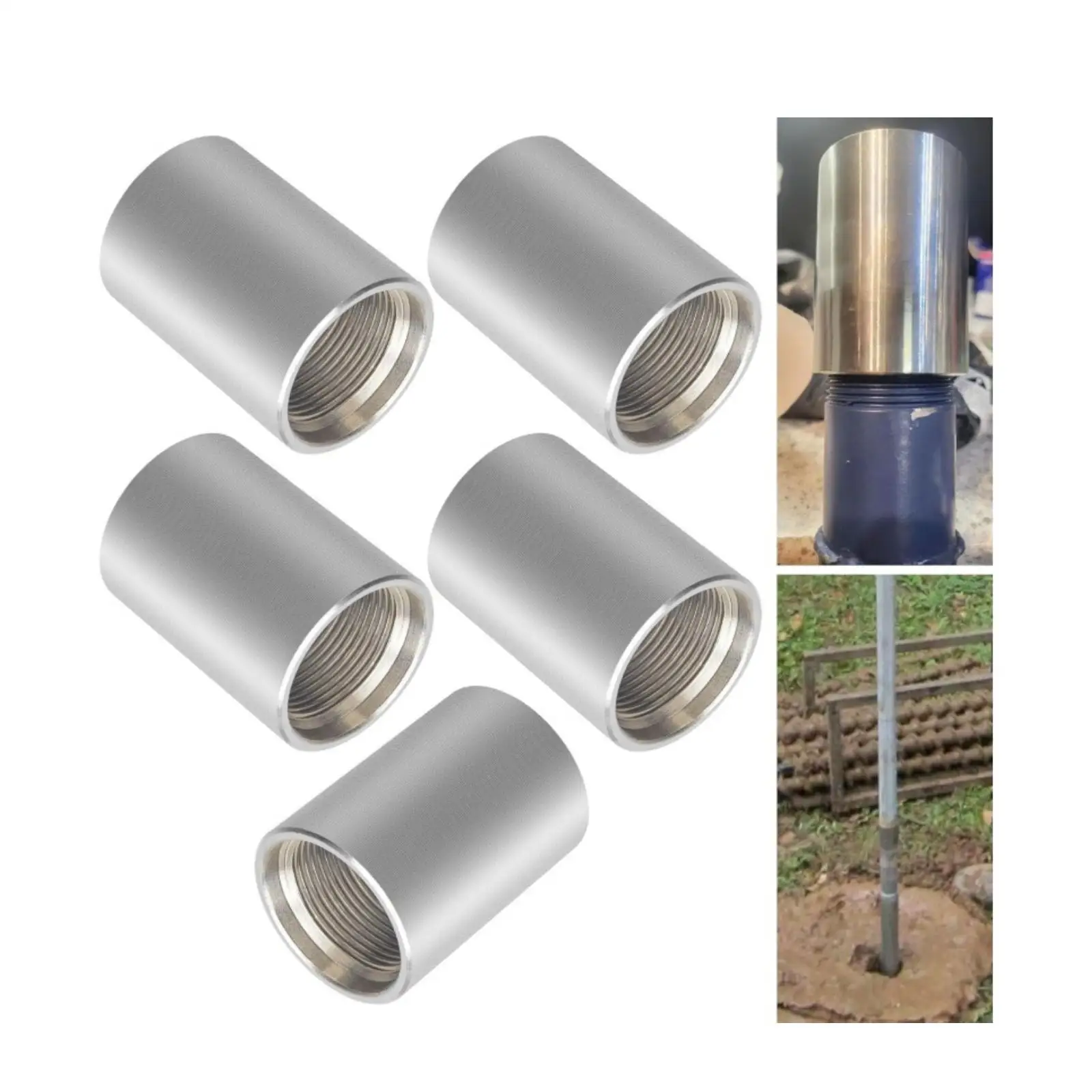 5 Pieces 1-1/4 inch Female Well Point Drive Coupling Repair Parts Professional Coupler for Drcoup 125