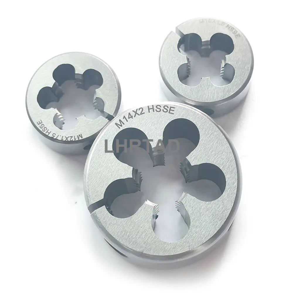 Imagem -05 - Iso Hsse Round Split Die M12x1.25 M12x1.5 M12x1.75 Mão Direita Metric Fine Thread Moldes Ajustáveis M12 M12x1 M12x0.75 M12x0.5