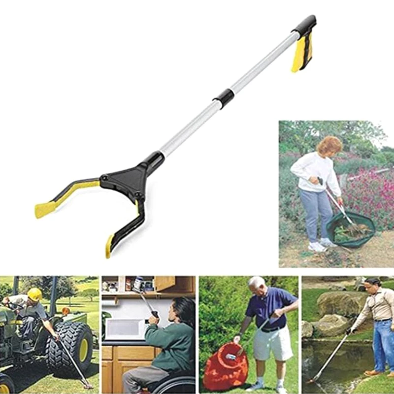 

Foldable Long Trash Clamps Grab Pick Up Tool Curved Handle Garbage Clip Portable Pickup Tool DropShipping