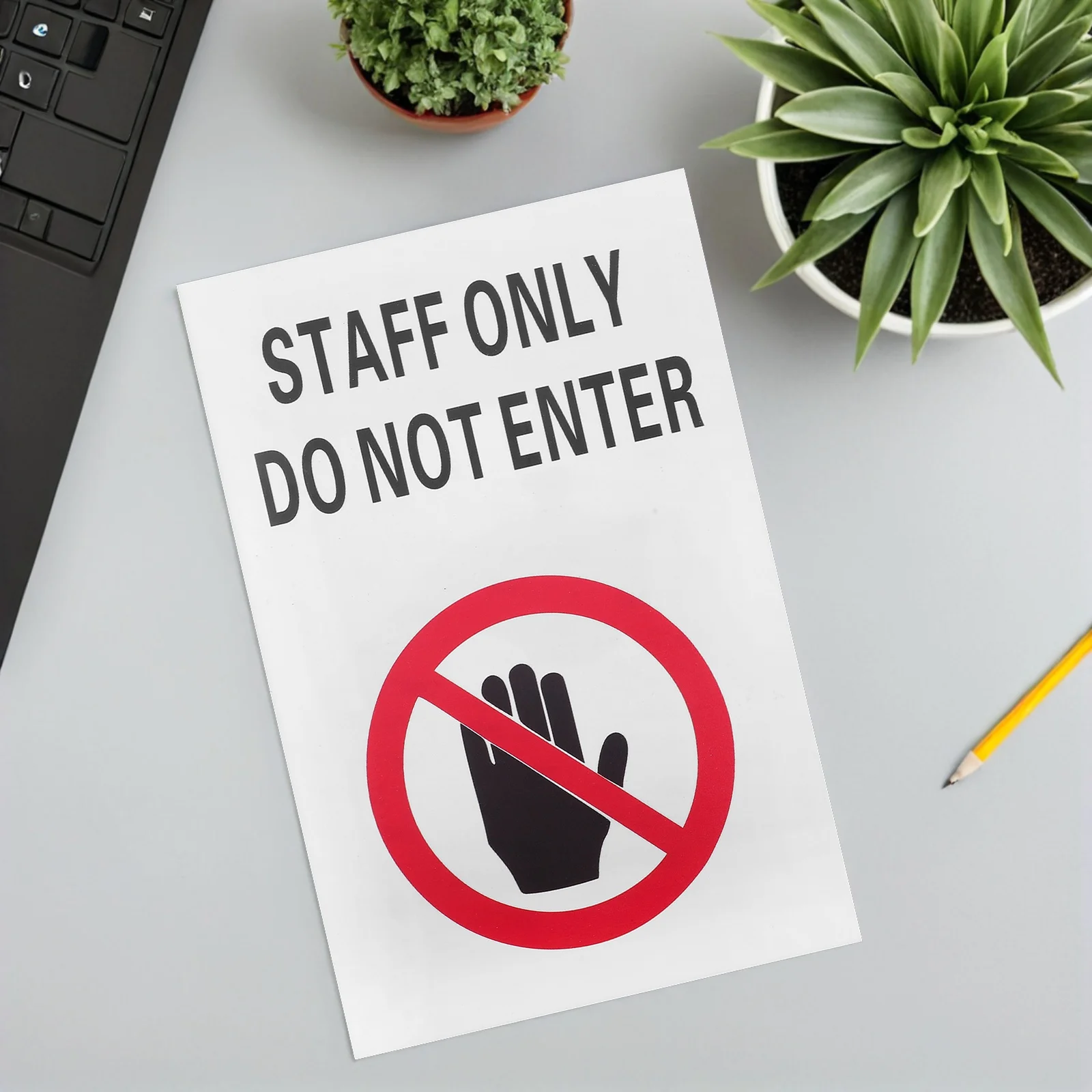 2Pcs Security Caution Sign Self Adhesive Do Not Enter Warning Decal for Restricted Zones Private Control