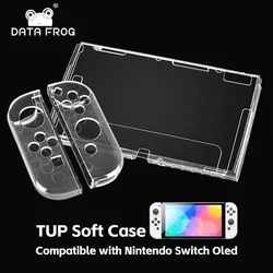 Data FrogTPU soft transparent shell protective case clear frame protector case for nintendo switch oled game console accessories